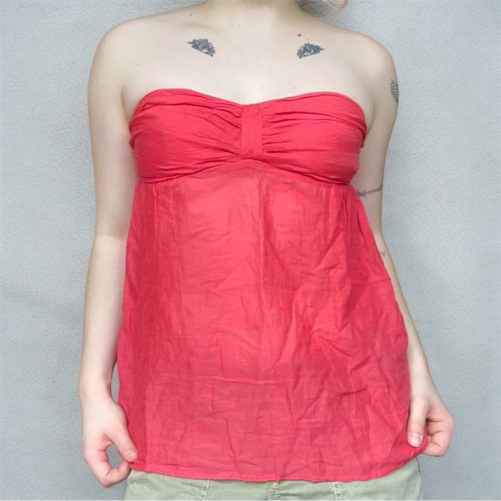 Derek Heart coral Strapless tank Y2K Flowy babydoll style
